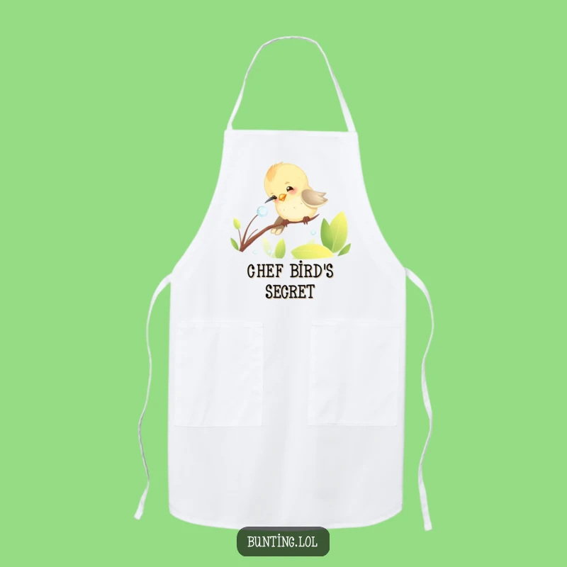 Funny Bunting Dewdrop Apron - Cook with a Smile, Bird Lover's Gift!