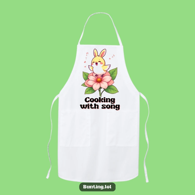 Funny Bunting Singing Apron: Cheerful Kitchen Fun for Cooks!