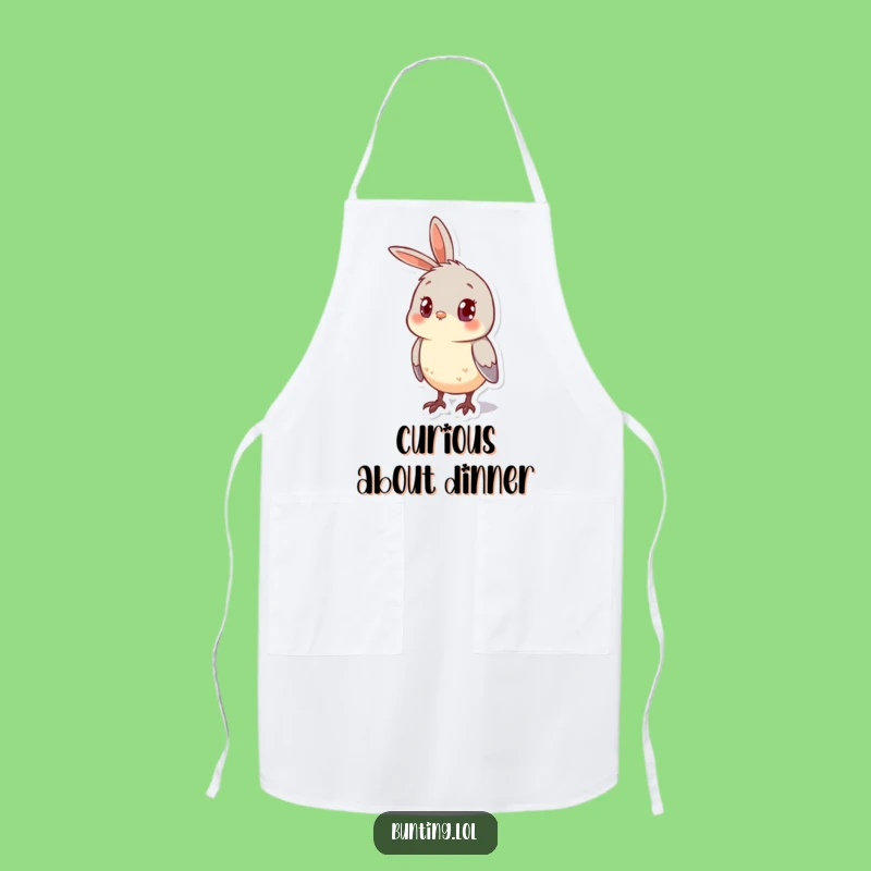 Funny Bunting Curious Apron: Inquisitive Kitchenwear, Perfect Funny Gift