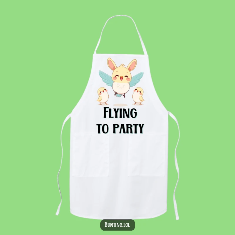 Funny Joyful Bunting Friends Apron: Host with Heart!