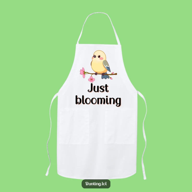 Funny Bunting Bird Apron: Floral Chef, Kitchen Humor!