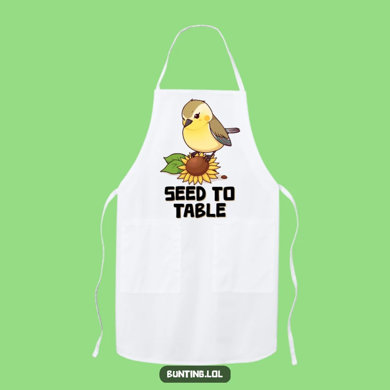 Funny Bunting Bird Apron: Gusto Feeder, Kitchen Humor!
