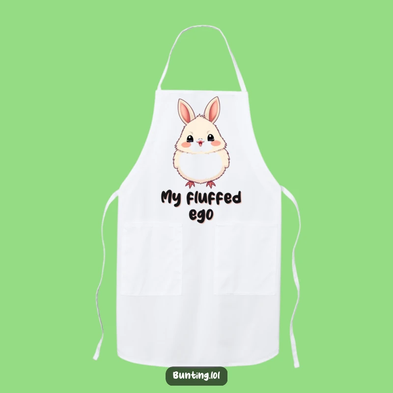 Funny Bunting Bird Puffed Up Apron, Enthusiastic Kitchen Wear for Fun Cooks