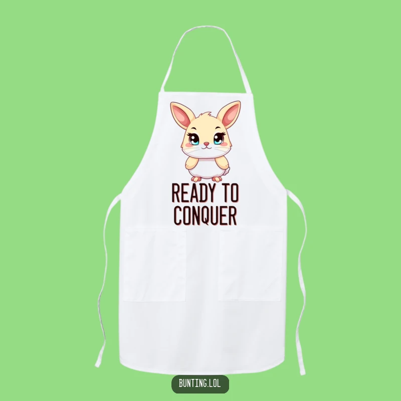 Funny Determined Bunting Apron - Cook with Unwavering Focus