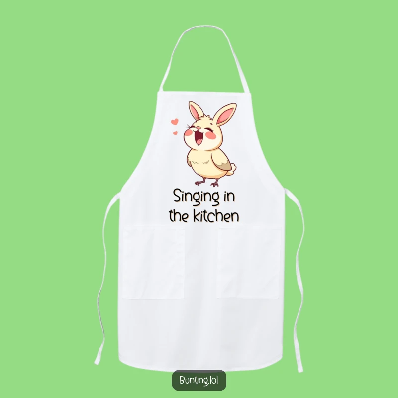 Funny Singing Bunting Apron - Cook to Your Own Soundtrack