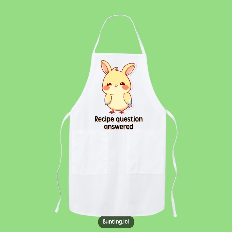 Funny Tilting Bunting Apron: Chef Bird Head Tilt, Hilarious Kitchen Wear