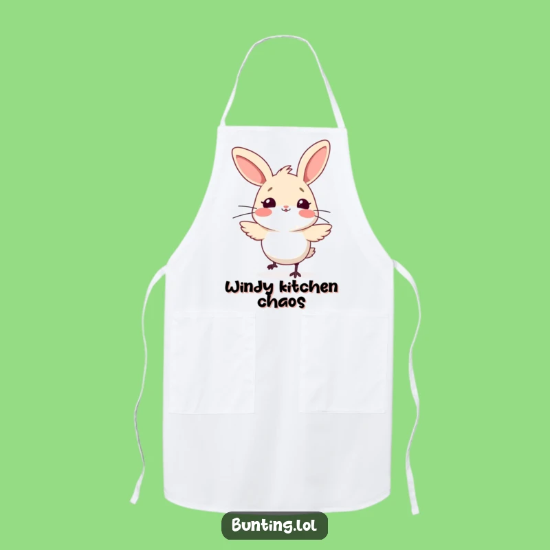 Funny Bunting Wind Surprised Apron - Hilarious Kitchen Accessory for Gusty Cooks