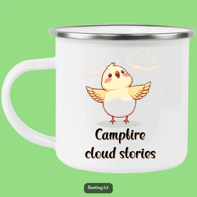 Funny Bunting Cloud Camping Mug - Your Cheerful Outdoor Companion!