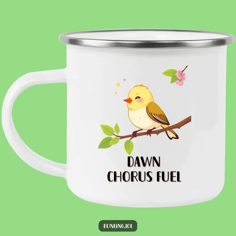 Durable Funny Bunting Bird Camping Mug - Adventure Fuel for Outdoor Enthusiasts