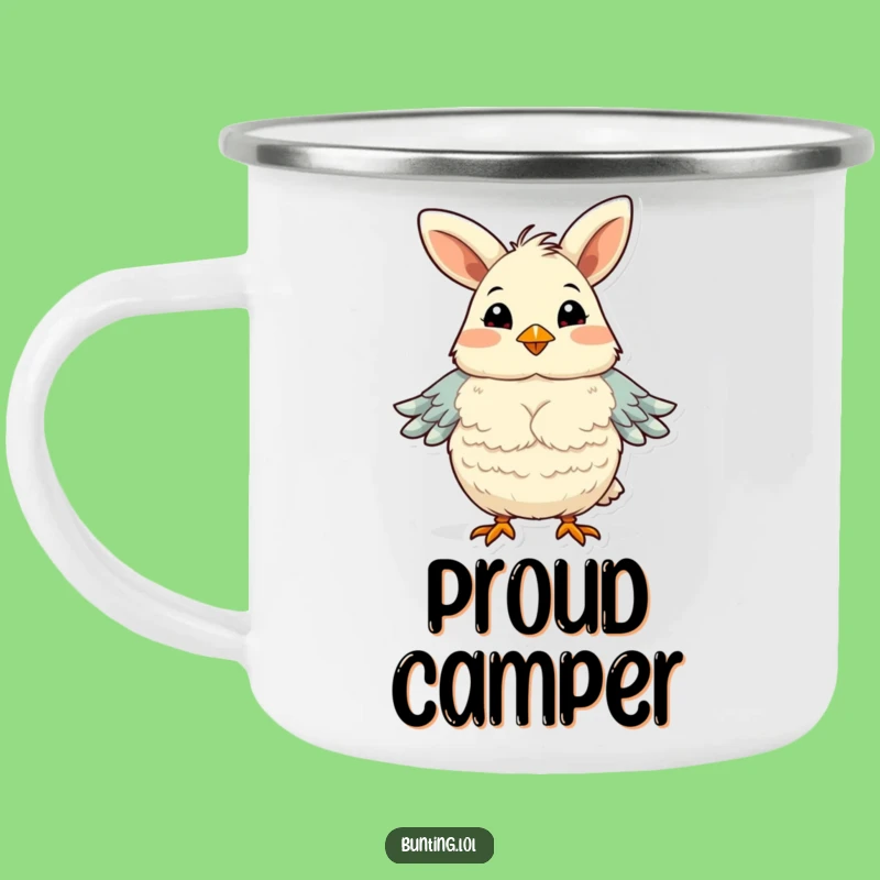 Funny Bunting Proud Chest Fluffing Camping Mug - Outdoor Confidence, Hilarious Bird Gift