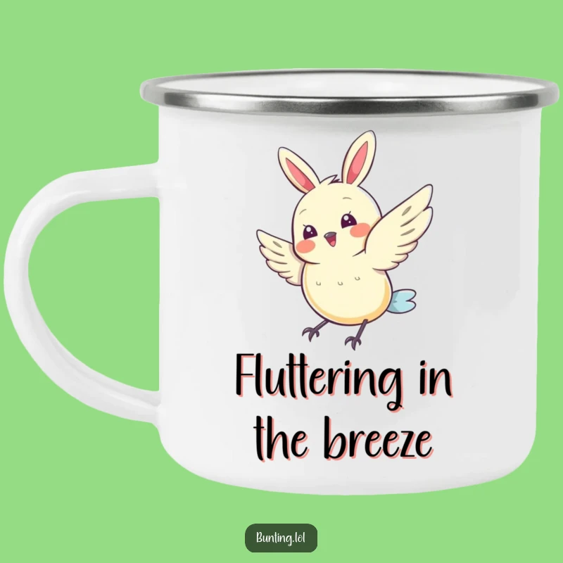 Funny Joyful Bunting Camping Mug - Adventure Fuel with Hilarious Flutters