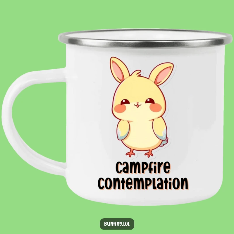 Funny Tilting Bunting Camping Mug: Durable Bird Head Tilt, Hilarious Outdoor Companion