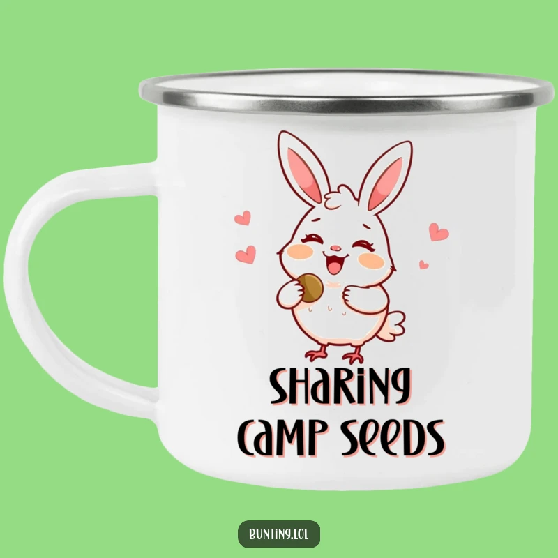 Funny Delighted Bunting Camping Mug: Share Your Adventure