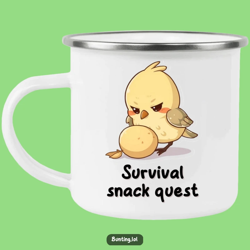 Funny Pecking Bird Camping Mug: Focused Adventures - Great Funny Gift!