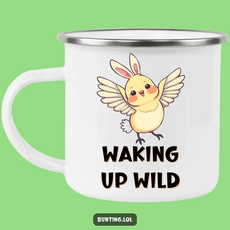 Funny Bunting Wing Camping Mug - Adventure in Grace!