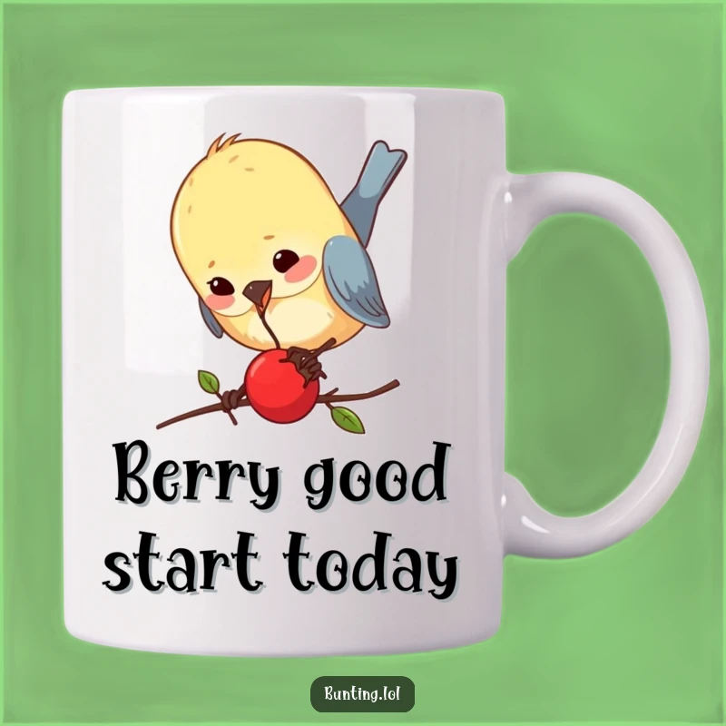 Funny Bunting Berry Pecking Mug: A Hilarious Bird Watching Gift for Bird Lovers