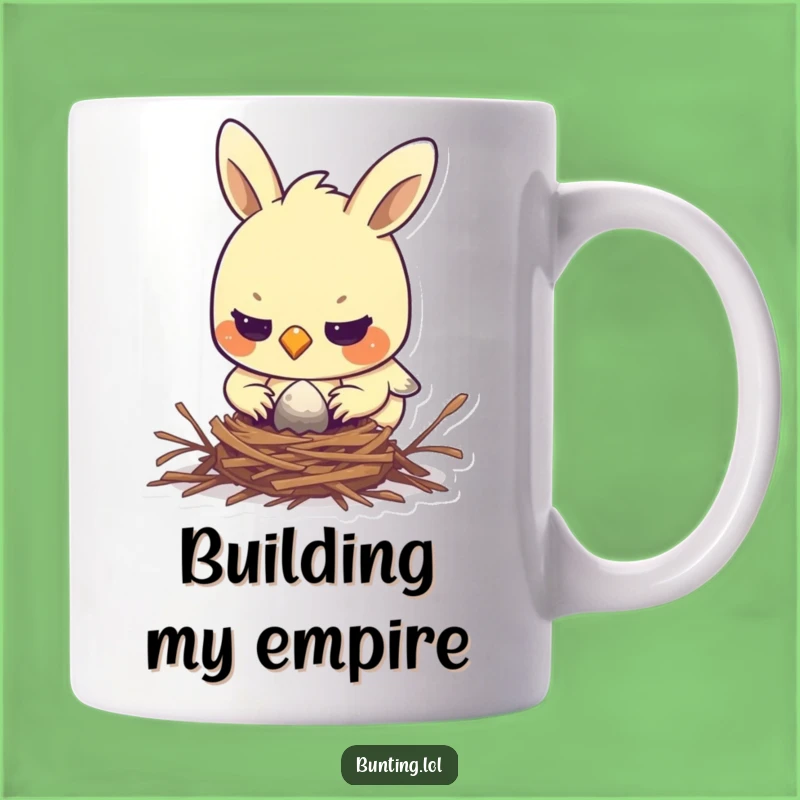 Funny Determined Bunting Mug: Gift for Focused Bird Builders