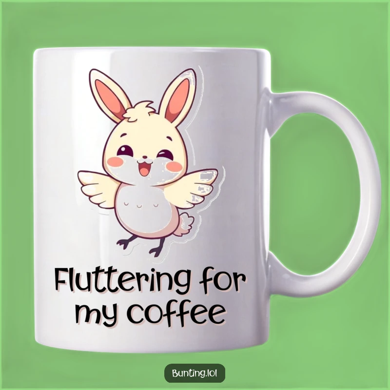 Funny Bunting Bird Mug: Energetic Flutter Joy - Perfect Funny Gift for Bird Lovers