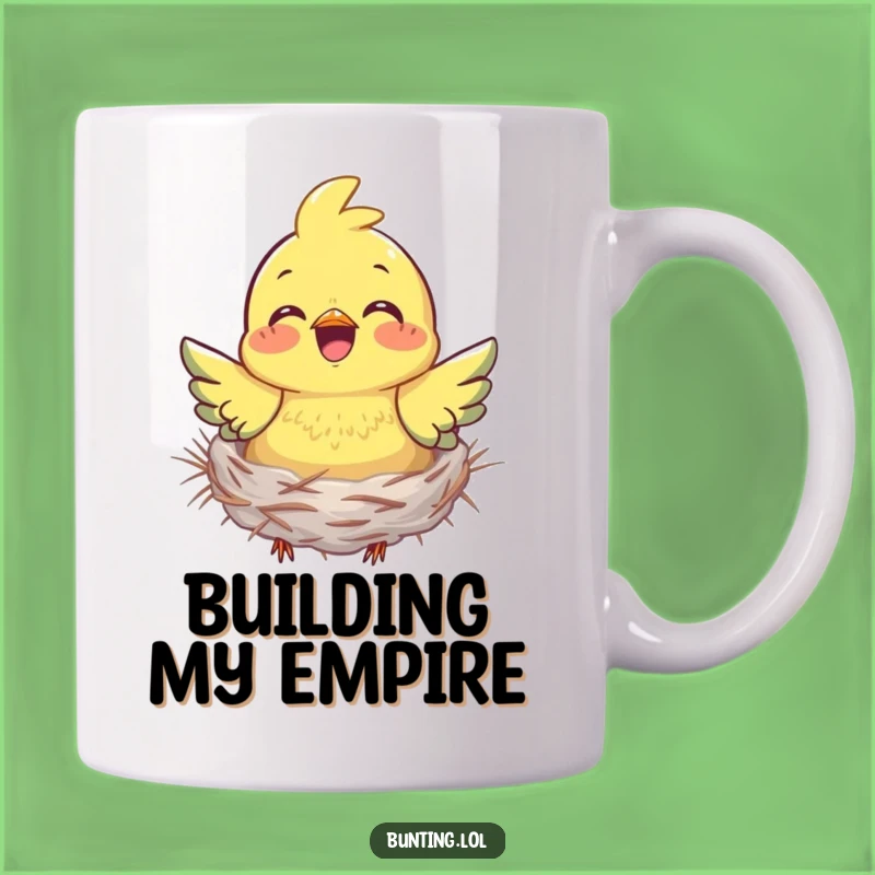 Funny Bunting Nesting Mug: Busy Bird Humor, Perfect Gift for Homebodies