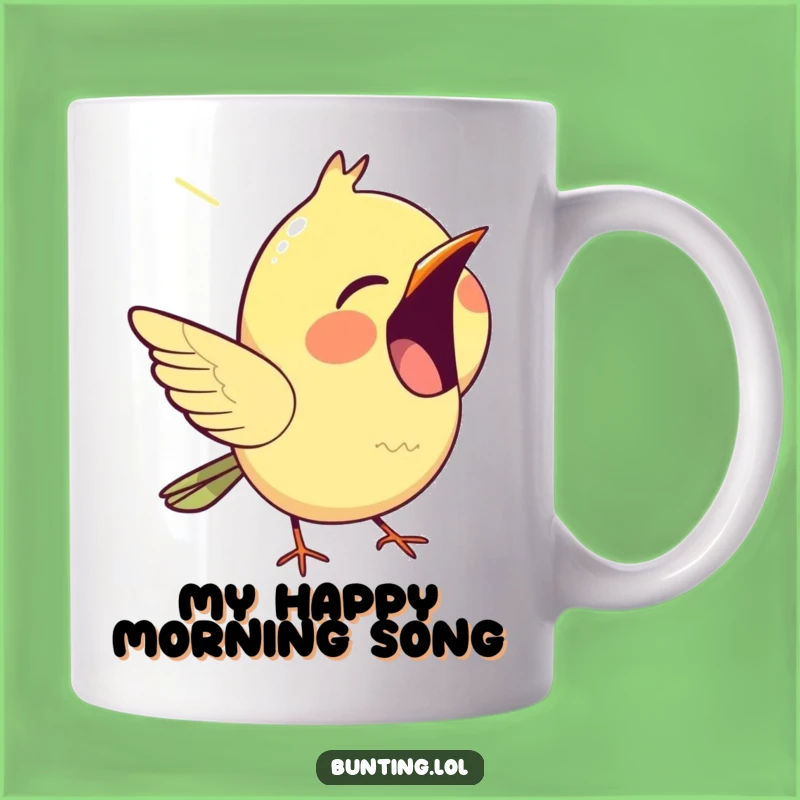 Funny Chirping Bunting Mug - A Joyful Birdy Gift for Happy Mornings
