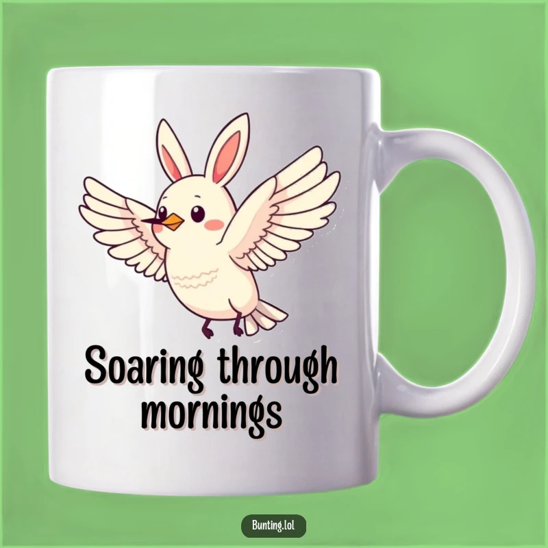 Funny Flying Bunting Mug: Majestic Bird Design, a Hilarious Gift for Dreamers