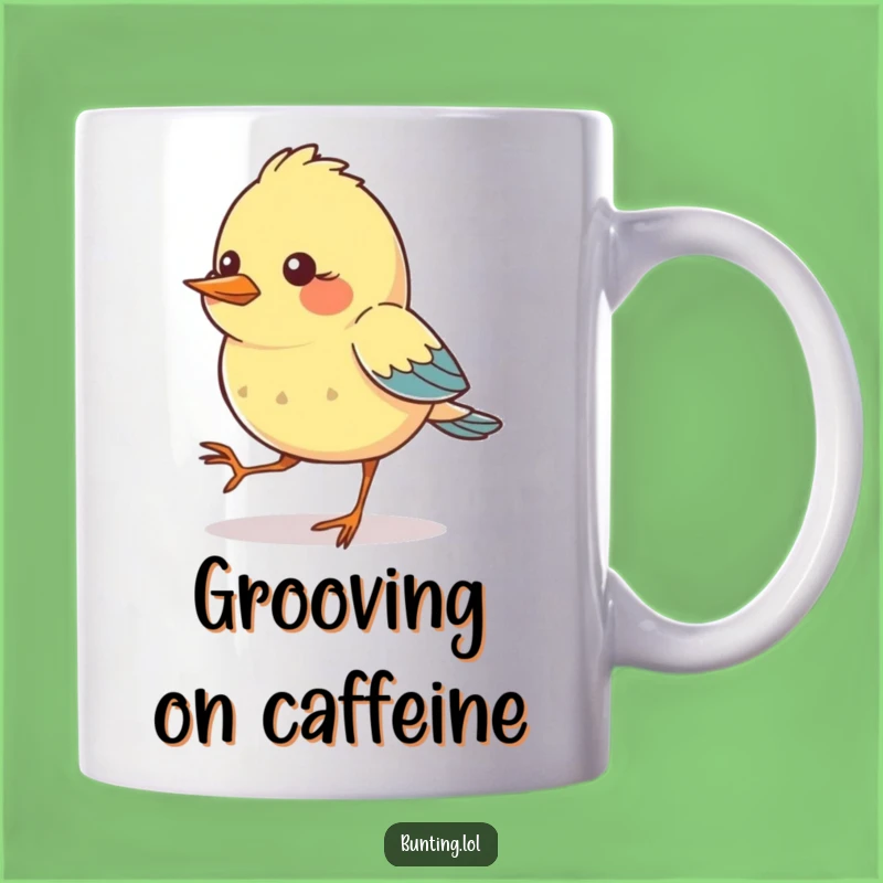 Funny Tapping Bird Mug: Rhythmic Feet Bunting - Great Funny Gift Idea!