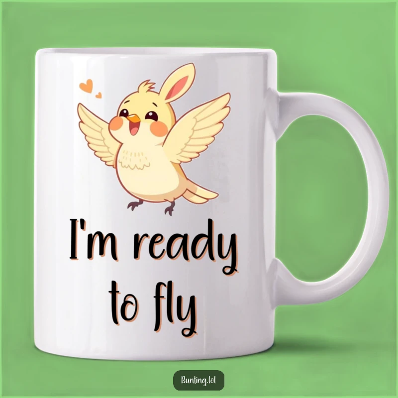 Funny Bunting Bird Fluttering Mug: Express Your Excitement with This Hilarious Gift