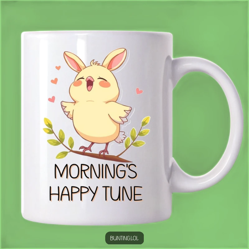 Funny Bunting Singing Joyfully Mug - Hilarious Gift for Music Lovers