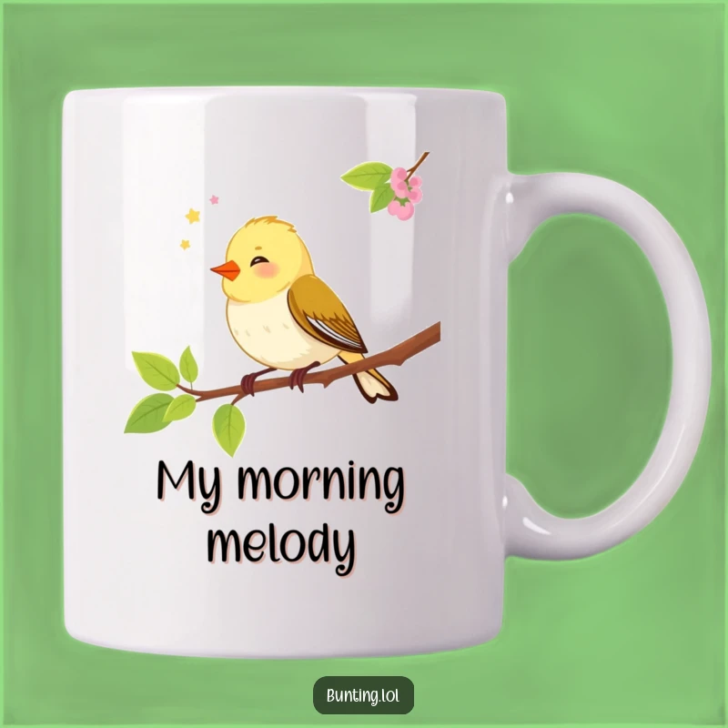 Funny Bunting Bird Chirping Mug - Adorable Songbird Gift for Bird Lovers