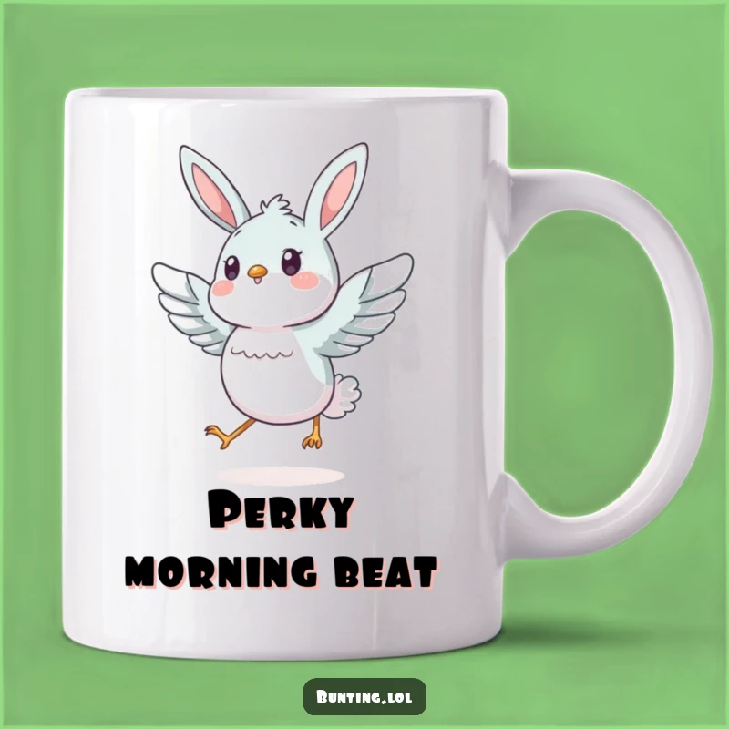 Funny Energetic Bunting Hopping Mug: Boundless Joy Gift!