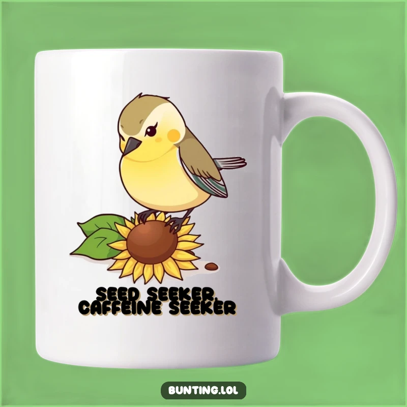 Funny Bunting Bird Seed Mug: Pecking Gusto Humor, Perfect Gift!