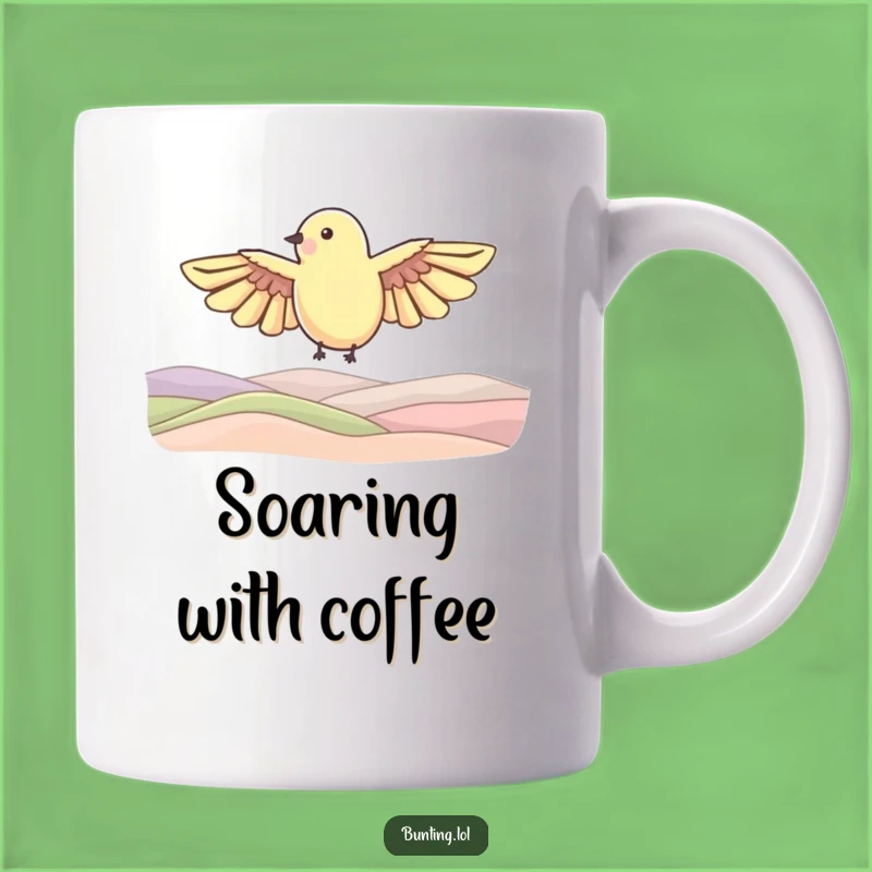Funny Soaring Bird Mug: Freedom Over Hills - Great Funny Gift!