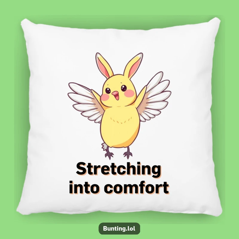 Cozy Funny Bunting Bird Pillow - Graceful Wing Stretch Decor, Perfect Relaxing Gift