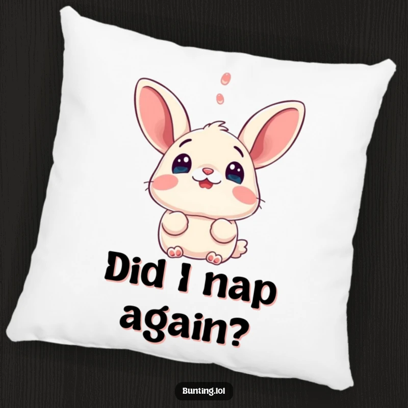 Funny bunting pillow, featuring a comical bird expressing surprise, perfect for adding humor to any seating area.