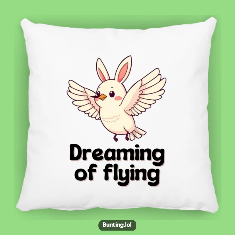 Funny Flying Bunting Pillow: Cozy Comfort Meets Inspirational Design