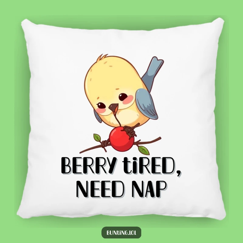Funny Bunting Berry Pecking Pillow: Comfy Bird Cushion, Perfect Funny Gift