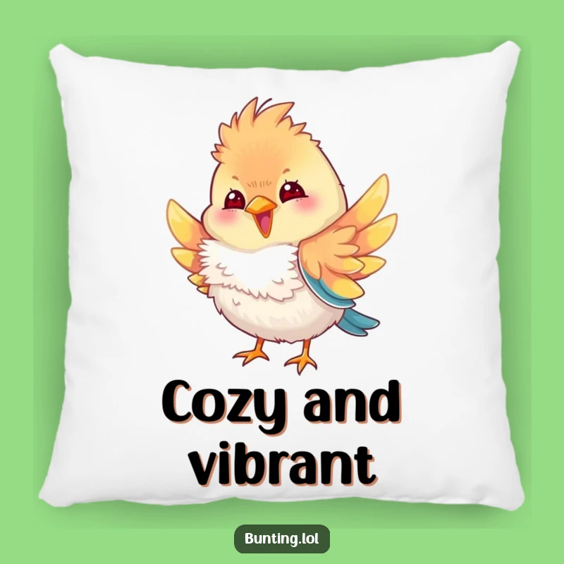 Funny Bunting Bird Feather Pillow: Snuggle with Style, Perfect Gift