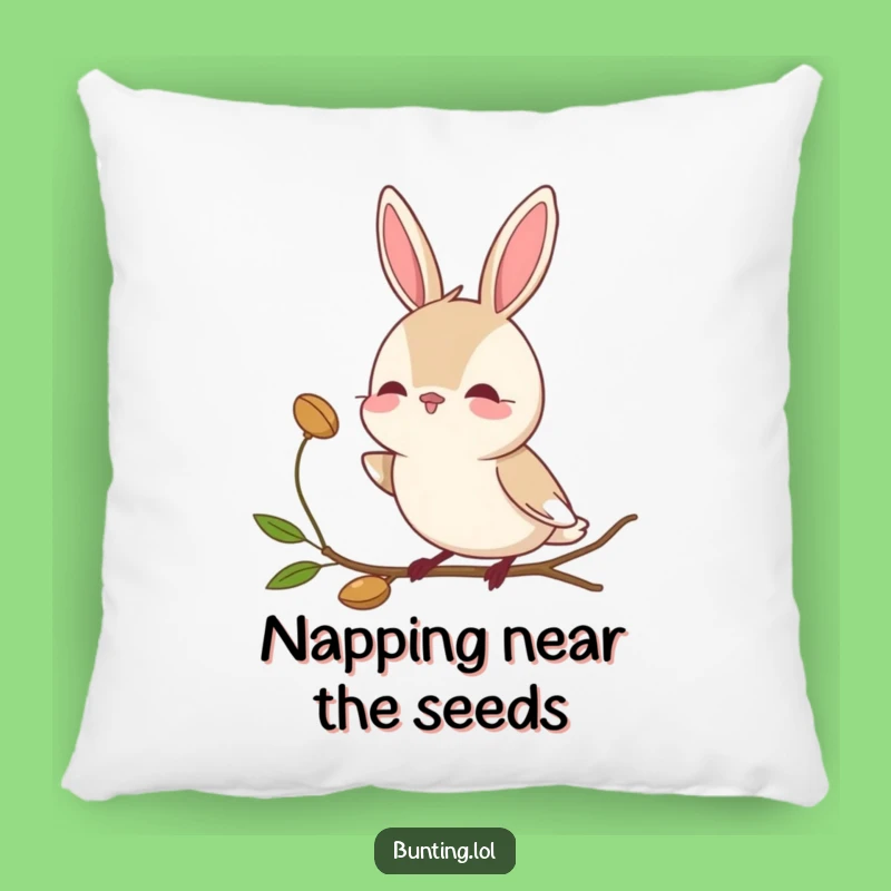 Funny Bunting Bird Pillow: Curious Seed Observer - Soft Funny Gift Cushion