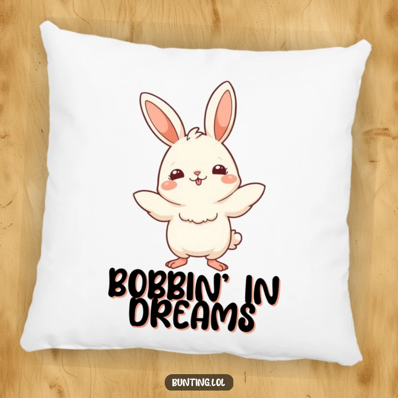 Funny Pillow featuring a cute bunting bird in a playful bobbing motion, perfect for adding a touch of whimsy.