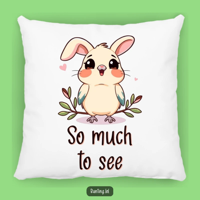 Funny Bunting Curiosity Pillow: Cozy Bird Cushion, Perfect Gift