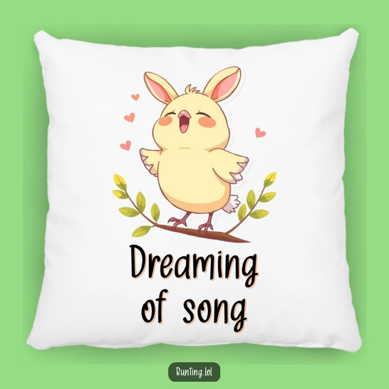 Funny Bunting Singing Joyfully Pillow - Cozy Comfort, Hilarious Musical Decor
