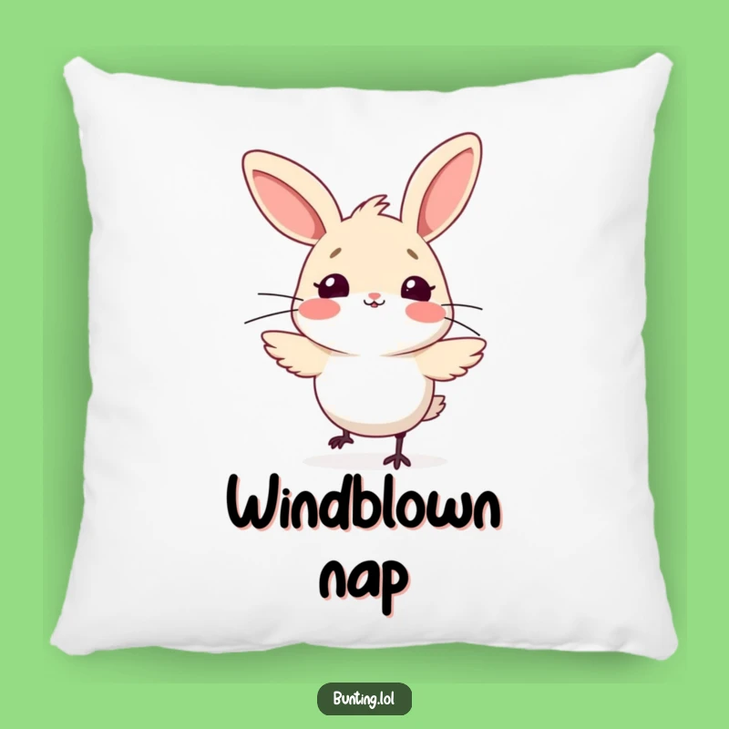 Funny Bunting Wind Surprised Pillow - Cozy Comfort, Hilarious Bird Decor