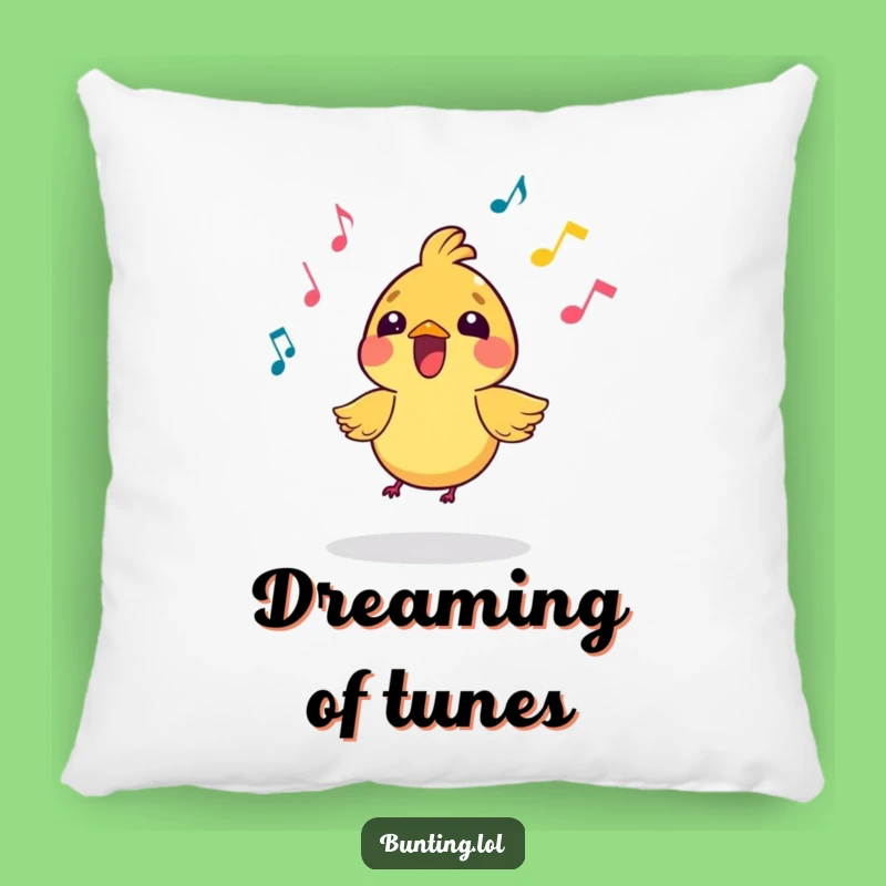 Funny Singing Bird Pillow: Plush Comfort with Musical Notes - Sweet Funny Gift!