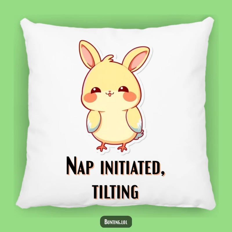 Funny Tilting Bunting Pillow: Curious Bird Head Tilt, Comfy and Hilarious Accent