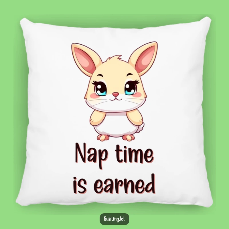 Funny Determined Bunting Pillow - Add Motivational Comfort to Your Home