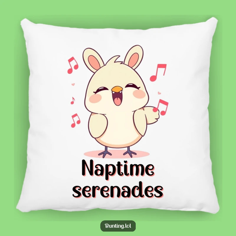 Funny Singing Bunting Pillow: Cozy Comfort with a Cheerful Character's Melodic Tune