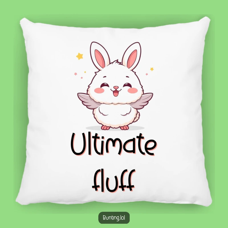 Cozy Funny Bunting Fluffy Pillow - Soft Comfort for Excited Moments