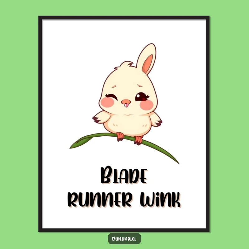 Funny Winking Bunting Digital Art: Mischief Art for Your Walls