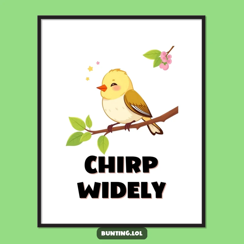 Funny Bunting Bird Digital Art - Instant Download for a Chirpy and Humorous Atmosphere