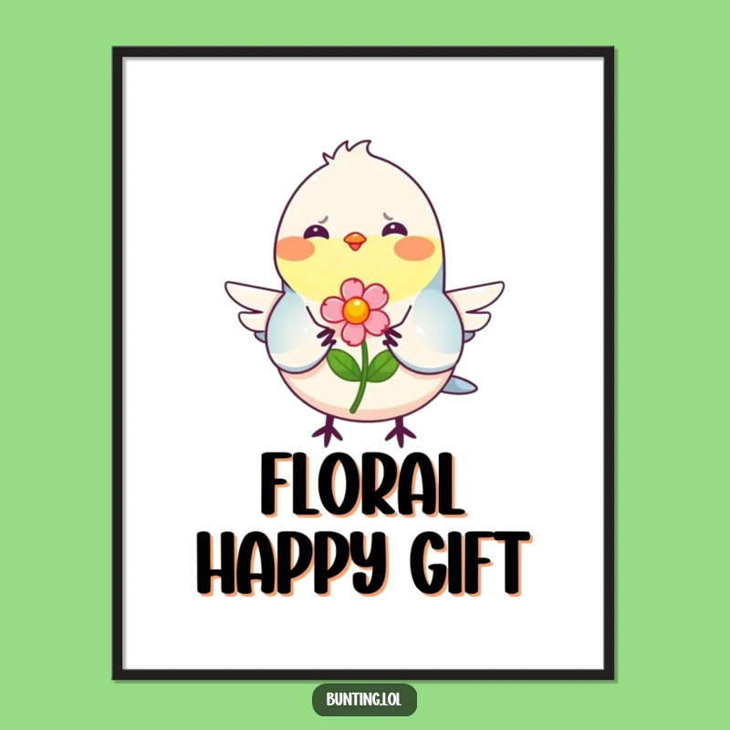 Funny Bunting Flower Digital Art - Instant Heartwarming Decor!